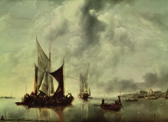 Calme ou, bateaux près de la côte, après 1651
