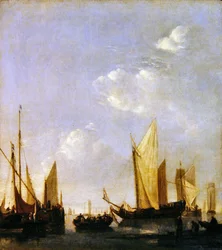 Navires ancrés dans une mer calme, c.1650