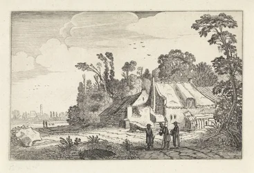 Figures sur un chemin de campagne près d