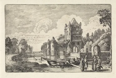 Paysage avec la porte d