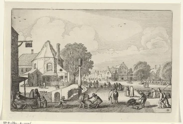 Jour de marché dans une ville