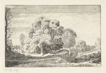 Cavalier dans un paysage au lever du soleil