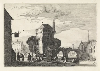 Vue de la ville avec un pont sur une rivière