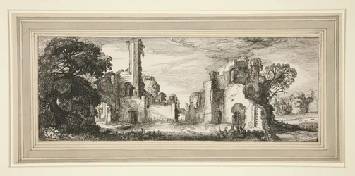 Paysage avec un château en ruines