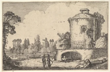 Paysage avec une tour ronde, vers 1616