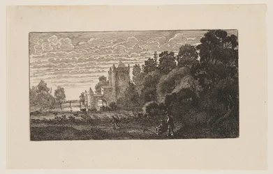 Le "Spaernwouder" ou "Amsterdamsche Poort" à Haarlem, extrait de Six paysages