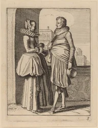 Deux figures en costume