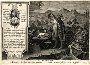 Astrolabe. Americus Vespuccius cum quattuor Stellis..., vers 1600 (gravure sur cuivre)