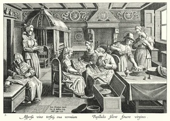 La manipulation des œufs de vers à soie (gravure)