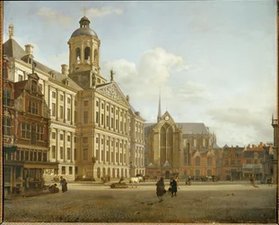 La rue du Dam et le nouvel hôtel de ville d
