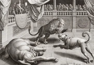 Alexandre le Grand regardant des animaux se battre, 16e siècle