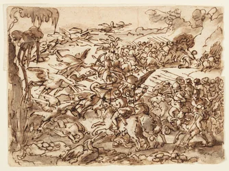 Recto : Bataille entre Pygmées et grues ; Verso : inscription relative à l