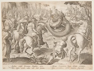 Le Consul Romain Attilius Regulus Combattant un Serpent Géant Africain, planche 25 de la série Venationes Ferarum