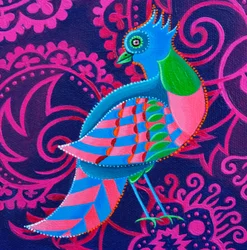 Oiseau à damier