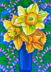 Jonquilles,2017 (huile sur toile)