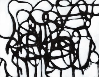 Composition en harmonie avec des lignes noires, c.2020
