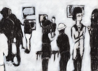 Ouverture de la galerie en charbon de bois et gesso, c.2017