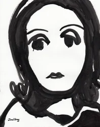Illustration de Greta Garbo en noir et blanc, v. 2000