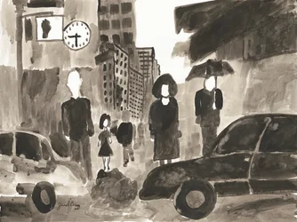 Manhattan Abstract I, c.2014 (encre sur papier)