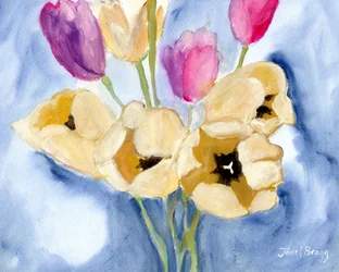 Tulipes sur la table à manger de maman, vers 2016