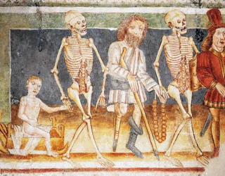 Église fortifiée de Hrastovlje, Église de la Trinité, La Mort accompagnant l