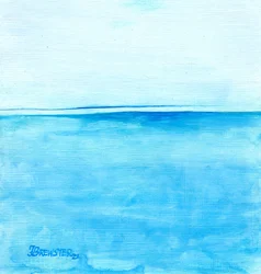 Paysage bleu apaisant - peinture