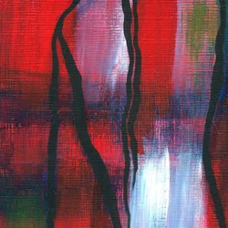 Lignes rouges abstraites dynamiques