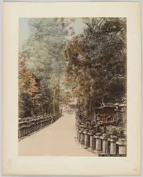 Lanternes en pierre, Nara, Japon, vers 1890