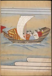 Envoyés chinois dans un bateau, illustration du 