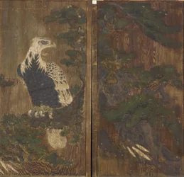 Aigle dans un pin, période Momoyama, probablement XVIIe siècle