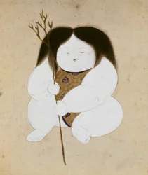 Gosho Ningyo (Poupée de cour : fille), fin du XIXe siècle
siècle (couleur sur soie)