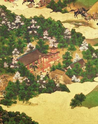 Soulèvement de Heiji de 1159, période Momoyama (1568-1615) (encre sur papier)