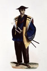 Officier japonais,1860 (gravure)