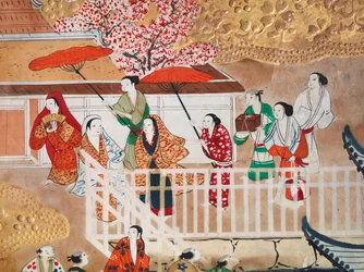 Osakazu Byobu - Paravent japonais à huit panneaux (peinture)