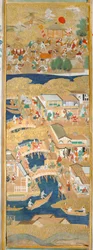 Osakazu Byobu - Paravent japonais à huit panneaux (peinture)