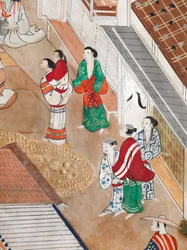 Osakazu Byobu - Paravent japonais à huit panneaux (peinture)