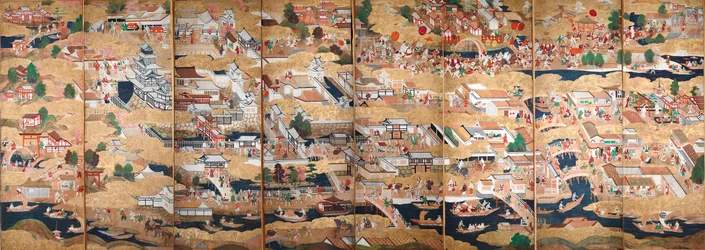 Osakazu Byobu - Paravent japonais à huit panneaux (peinture)