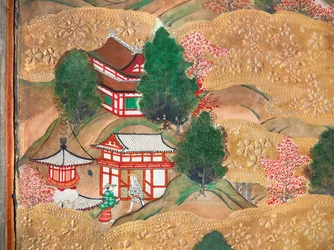 Osakazu Byobu - Paravent japonais à huit panneaux (peinture)