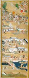 Osakazu Byobu - Paravent japonais à huit panneaux (peinture)