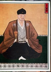 Portrait de Tokugawa Ieyasu (1542-1616), fondateur de la dynastie du même nom en tant que Shogun, Japon