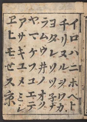 Schichi iroha, montrant le syllabaire katakana