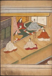 Nobles japonais assis, illustration du 