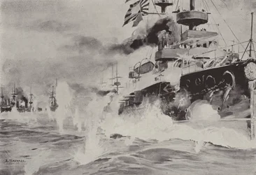 Le Mikasa combattant bravement contre l
