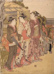 Trois beautés sur le marché