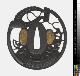Tsuba : Fleurs, Faux, Corde, début 18ème siècle (Fer)