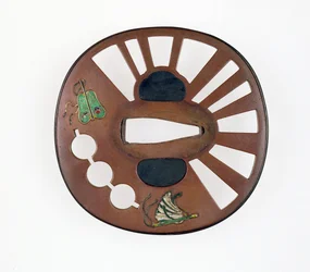 Tsuba décoré de ventilateurs