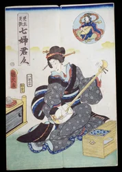 Femme jouant du shamisen