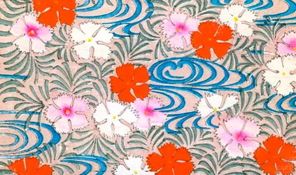 Estampe sur bois de fleurs d
