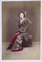 Jeune fille en kimono, vers 1860-70