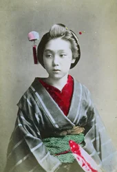 Jeune fille en kimono, vers 1860-70